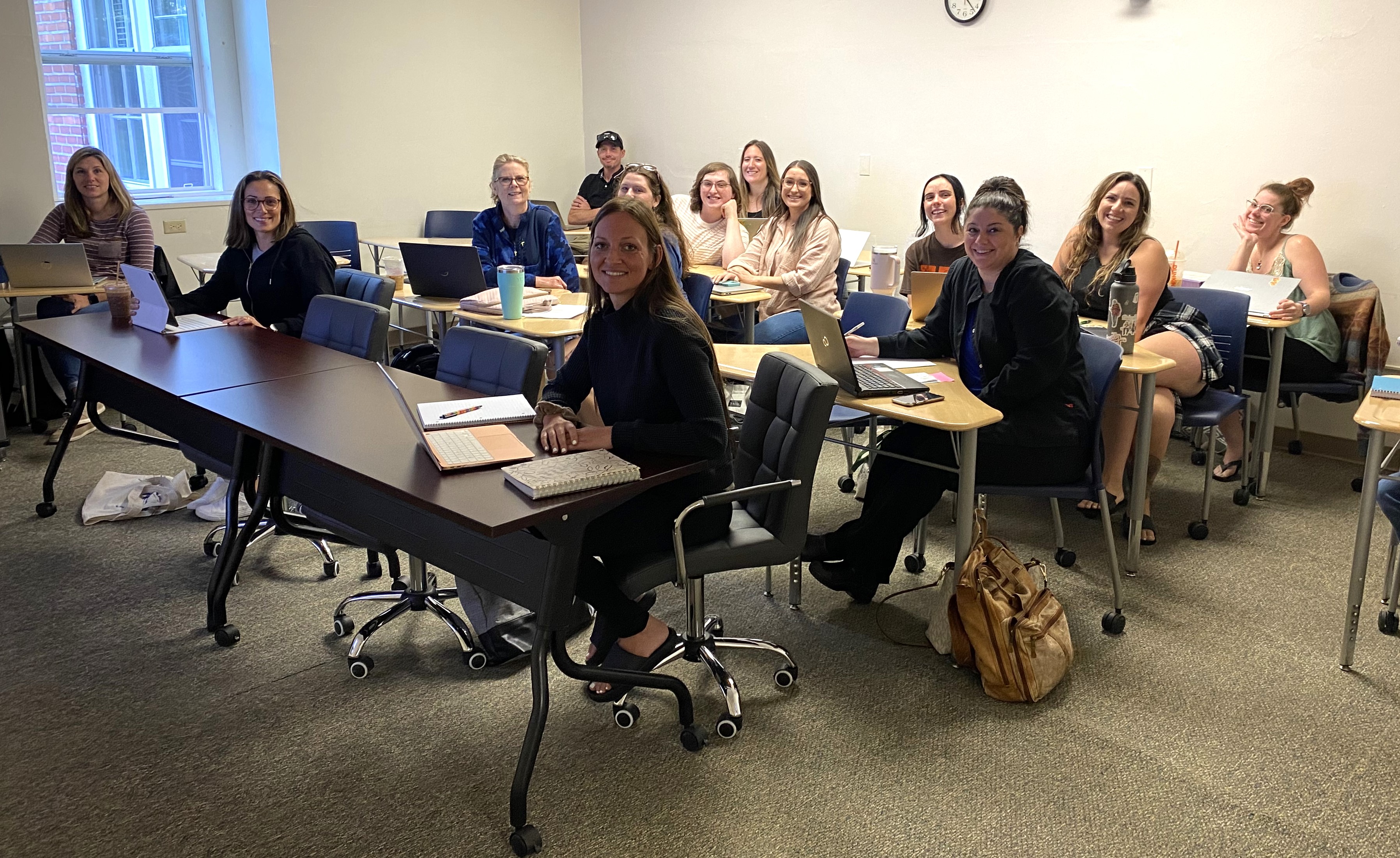 Nursing students in Saranac Lake are all smiles on the first day of classes
