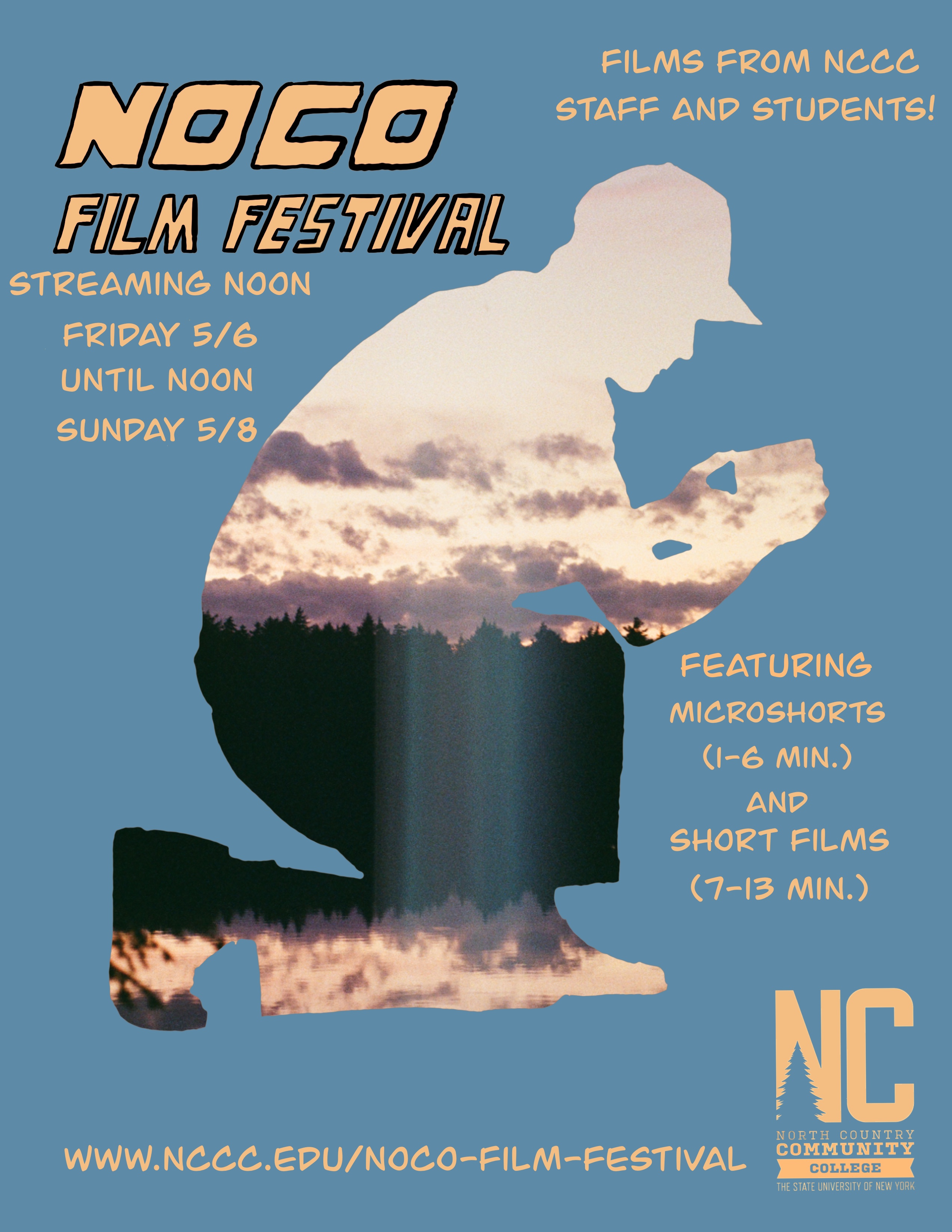 Flyer showing times and information about the NoCo Film Festival