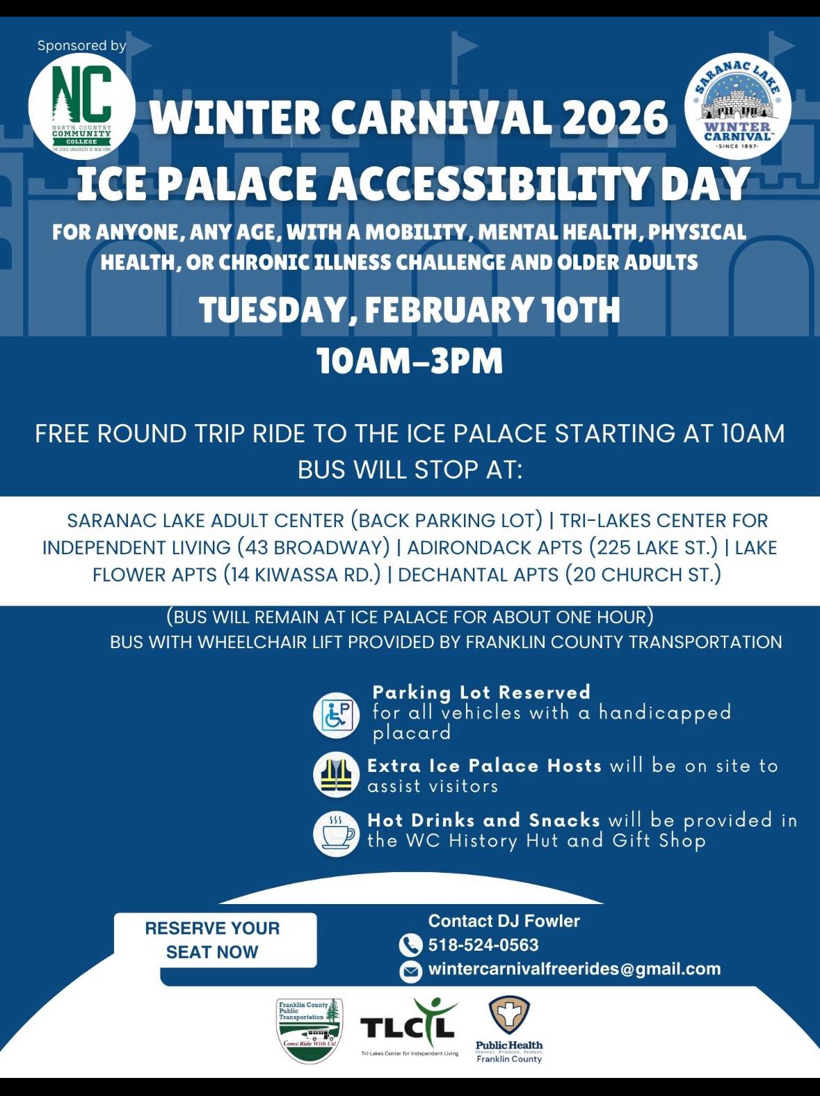 Saranac Lake Winter Carnival Ice Palace Accessibility Day