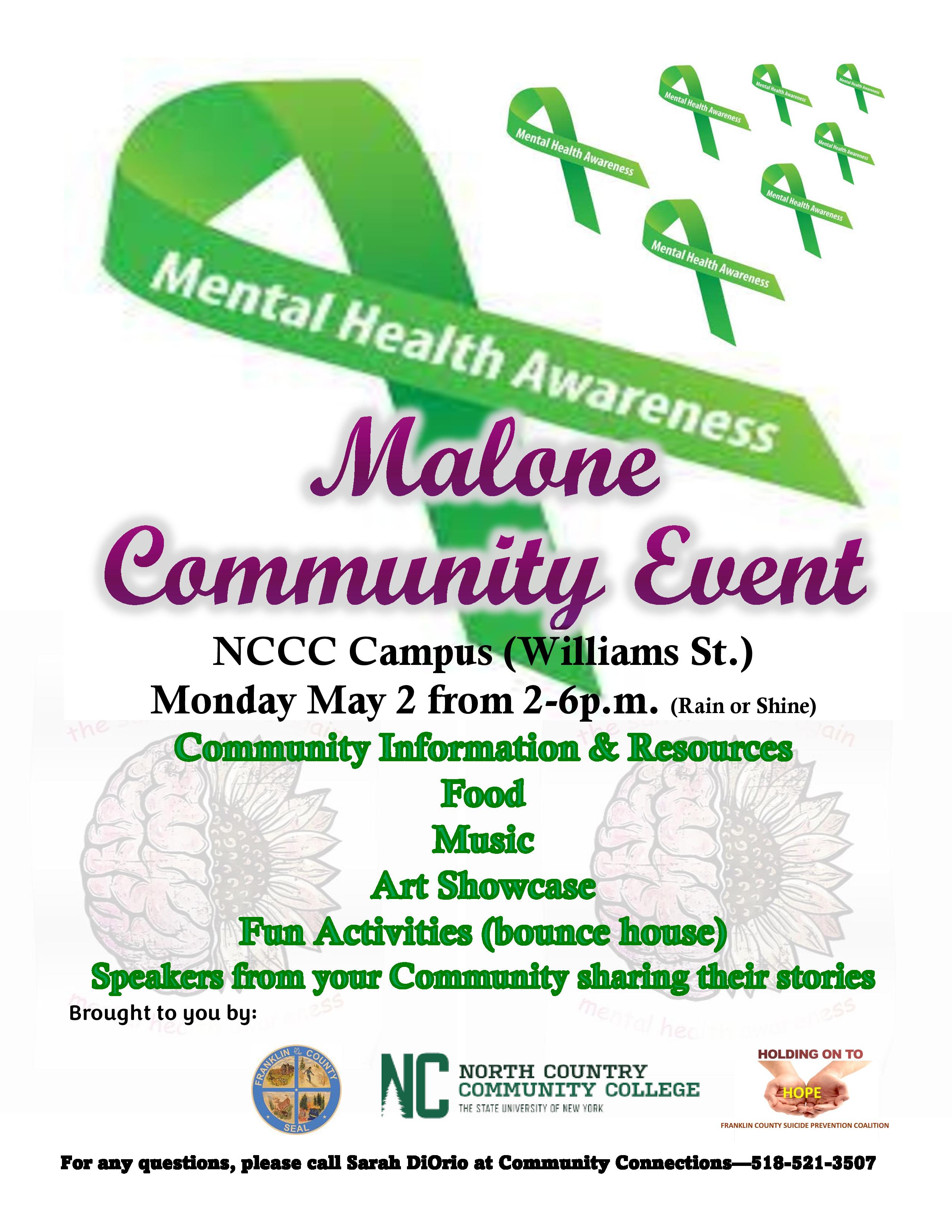 Mental Health Awareness Community Event - Malone
