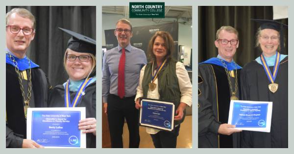 Becky LaDue, Arlene Carr, and Malinda Chapman are NCCC's 2019 Chancellor's Awardees