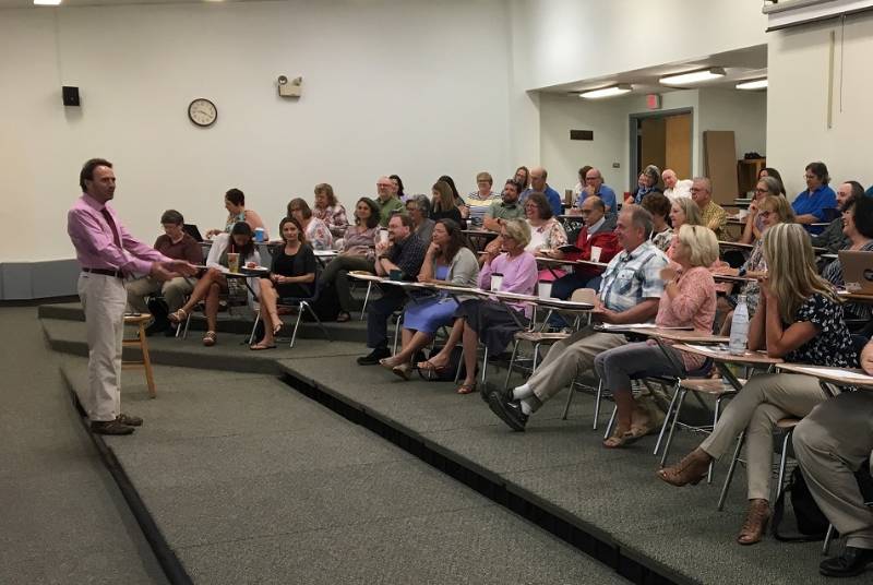 NCCC President Joe Keegan meets with faculty and staff