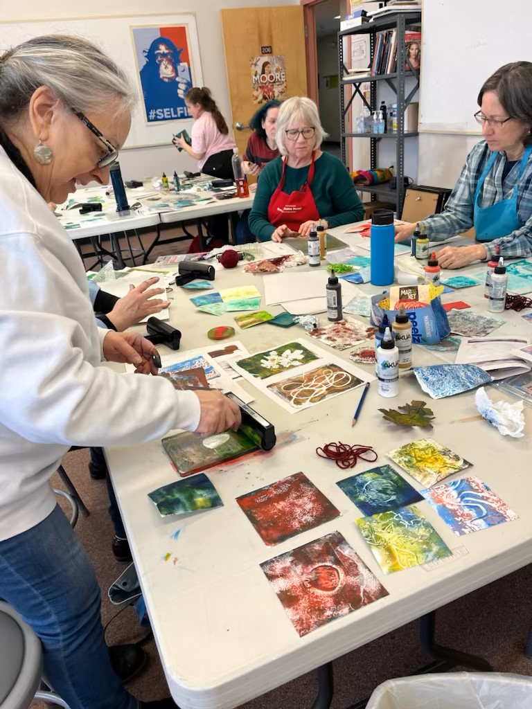 The college hosted a pair of open printmaking workshops at its Malone campus as part of an ongoing, month-long celebration of women artists