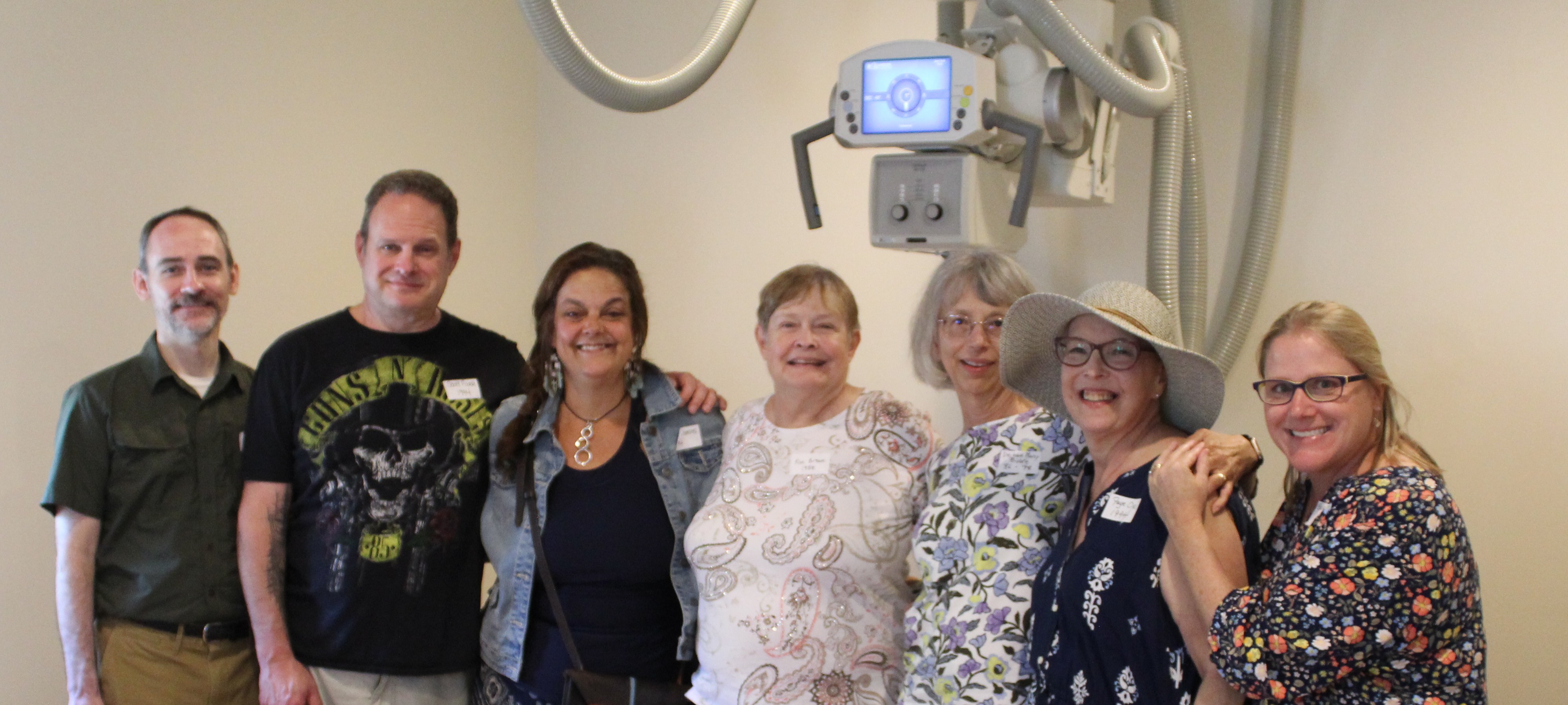 People pose for a photo in the college's Radtech lab