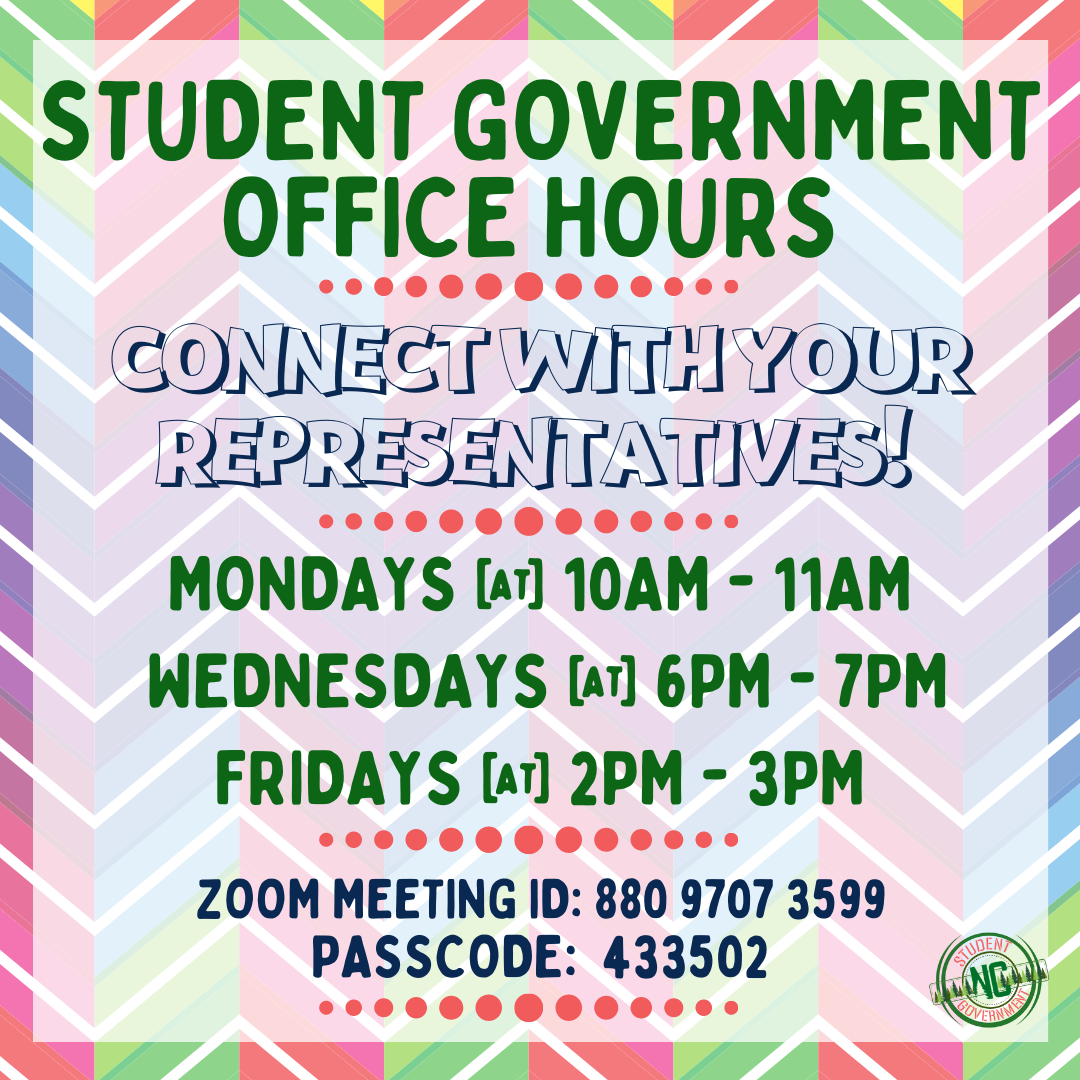 Student Government Rep Office Hours