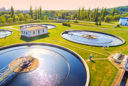 A wastewater treatment plant